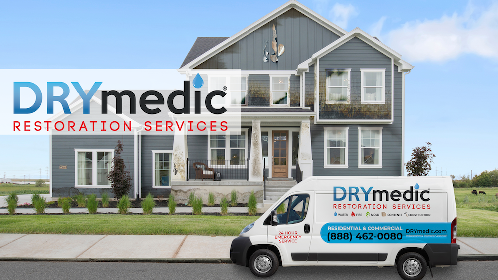 home with DRYmedic van in front